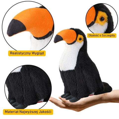 Pluszowy Ptak Tukan Pluszak Maskotka Przytulanka Biały 35cm Pluszowy Ptak Tukan Pluszak Maskotka Przytulanka Biały 35cm