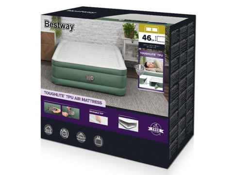 Dmuchany materac dwuosobowy samopompujący 203x152x46cm 69646