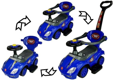 Jeździk z Pchaczem Mega Car 3w1 Niebieski Jeździk z Pchaczem Mega Car 3w1 Niebieski