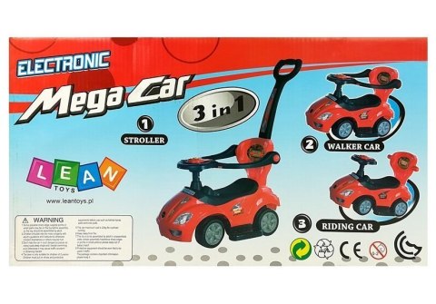 Jeździk z Pchaczem Mega Car 3w1 Różowy Jeździk z Pchaczem Mega Car 3w1 Różowy
