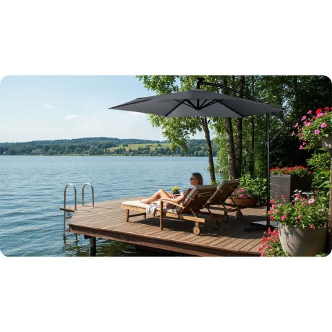 Parasol ogrodowy składany 6 segmentowy 350 cm z pokrowcem i lampkami Plonos PL-882 Parasol ogrodowy składany 6 segmentowy 350 cm z pokrowcem i lampkami Plonos PL-882