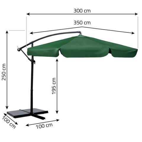 Parasol ogrodowy składany 8 segmentowy 350 cm z pokrowcem Plonos PL-881 Parasol ogrodowy składany 8 segmentowy 350 cm z pokrowcem Plonos PL-881