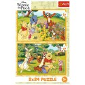 Puzzle - 2x24 - Dzień w ogrodzie - Disney Winnie the Pooh 34436