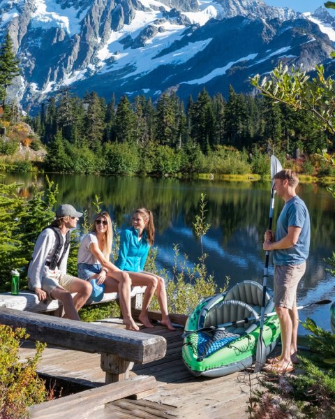 Kajak dmuchany Challenger K2 dla 2 osób wiosła pompka pokrowiec INTEX 68306