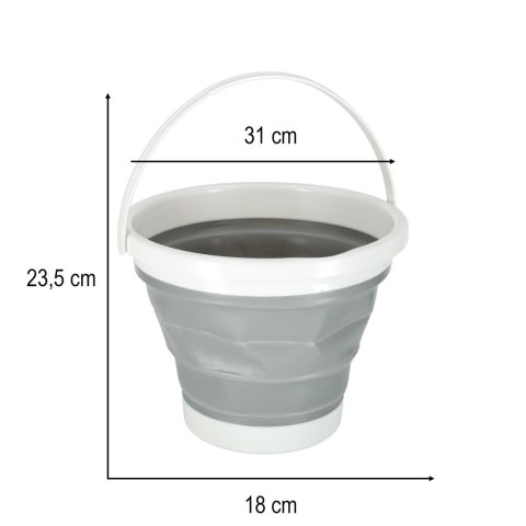 Wiadro silikonowe składane 10L szary