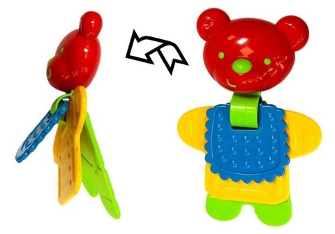 Zestaw Kolorowych Grzechotek Gryzaków Motylek Kwiatek Księżyc Rybka 8 elementów