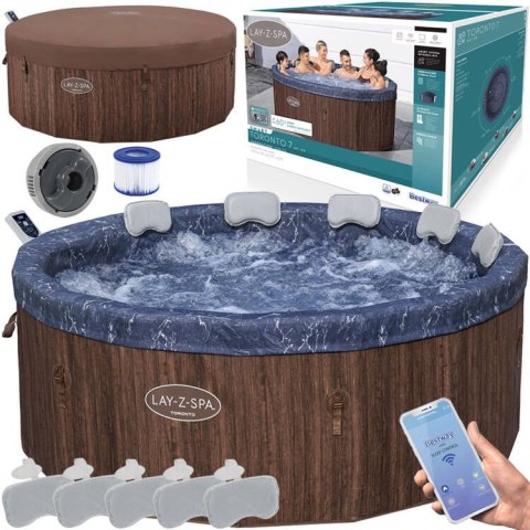 Bestway hydromasaż Lay-Z-Spa Toronto SLIM 5-7os 190cm WiFi apka 6001W Bestway hydromasaż Lay-Z-Spa Toronto SLIM 5-7os 190cm WiFi apka 6001W
