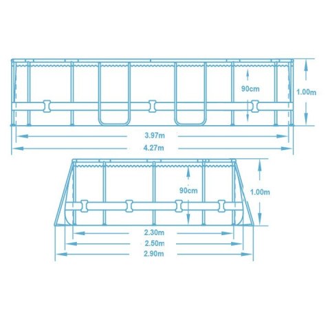 Basen stelażowy ogrodowy 427 x 250 x 100 cm 11w1 Bestway 56620