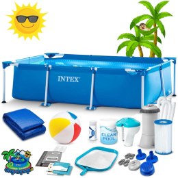 Basen ogrodowy stelażowy 220 x 150 x 60 cm 15w1 INTEX 28270