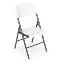 Komplet 4 krzeseł składanych zestaw cateringowy metal HDPE białe