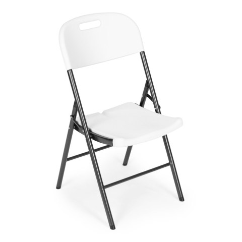 Komplet 4 krzeseł składanych zestaw cateringowy metal HDPE białe
