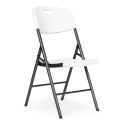 Komplet 4 krzeseł składanych zestaw cateringowy metal HDPE białe