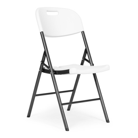 Komplet 4 krzeseł składanych zestaw cateringowy metal HDPE białe