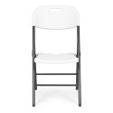Komplet 4 krzeseł składanych zestaw cateringowy metal HDPE białe
