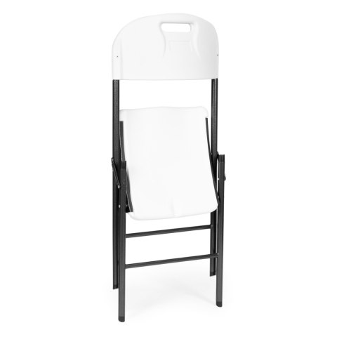 Komplet 4 krzeseł składanych zestaw cateringowy metal HDPE białe