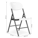 Komplet 4 krzeseł składanych zestaw cateringowy metal HDPE białe