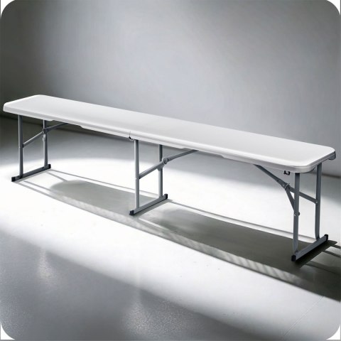 Ławka ogrodowa składana 180 cm Plonos biała