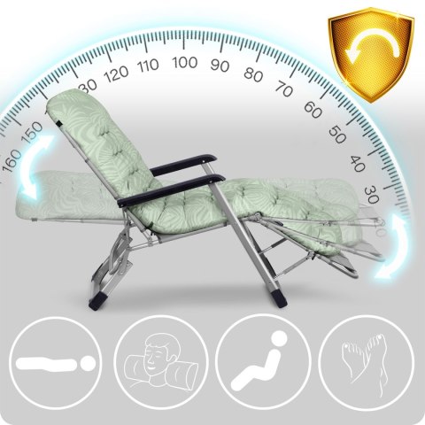Leżak ogrodowy składany z poduszką Sofotel ChillWell jasno zielony