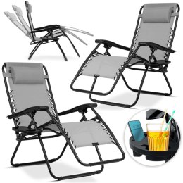 Leżak ogrodowy składany z poduszką Sofotel ChillWell zestaw 2 szt