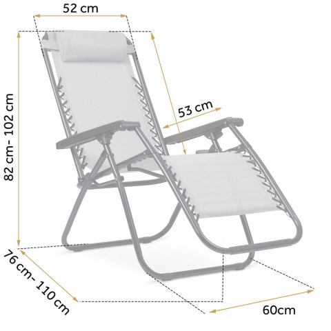 Leżak ogrodowy składany z poduszką Sofotel ChillWell zestaw 2 szt