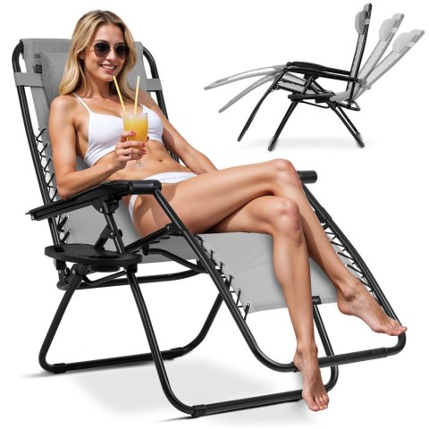 Leżak ogrodowy składany z poduszką Sofotel ChillWell zestaw 2 szt