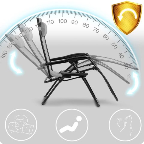 Leżak ogrodowy składany z poduszką Sofotel ChillWell zestaw 2 szt