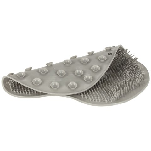 Myjka silikonowa do pleców stóp z przyssawkami masażer do mycia szczotka pod prysznic szary