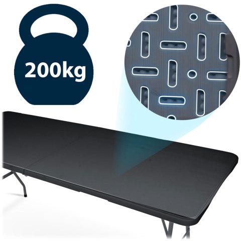 Stół ogrodowy składany 180 cm Plonos czarny