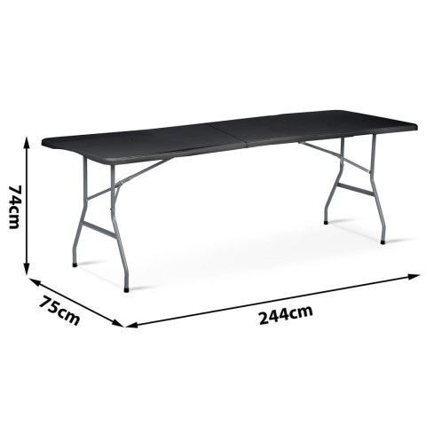 Stół ogrodowy składany 244 cm Plonos czarny